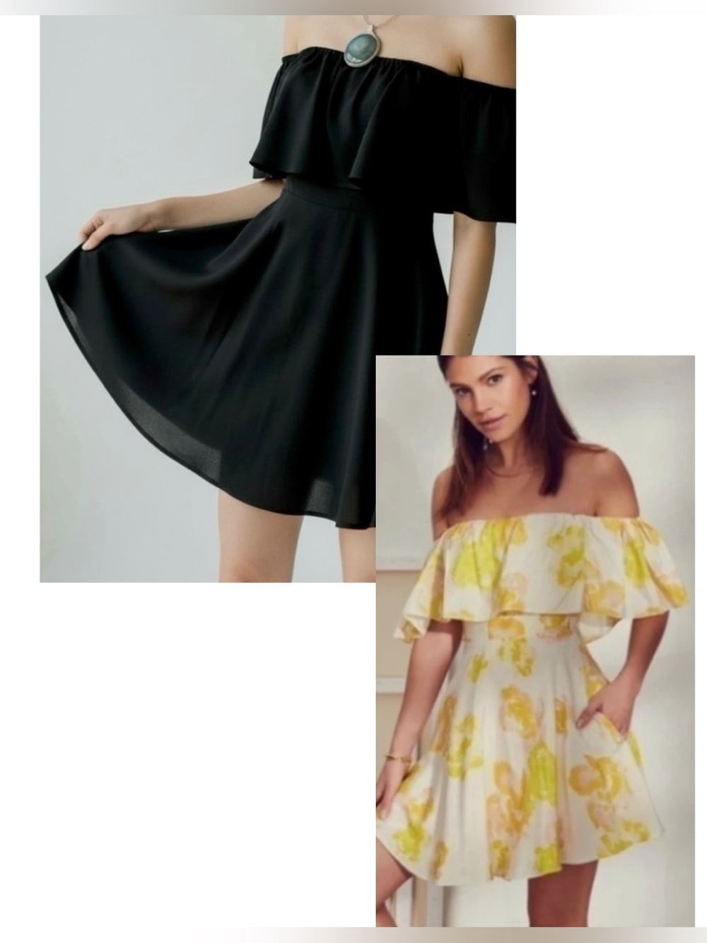 100% silk Amanda Uprichard black square neck / off the shoulder mini dress PS XS
